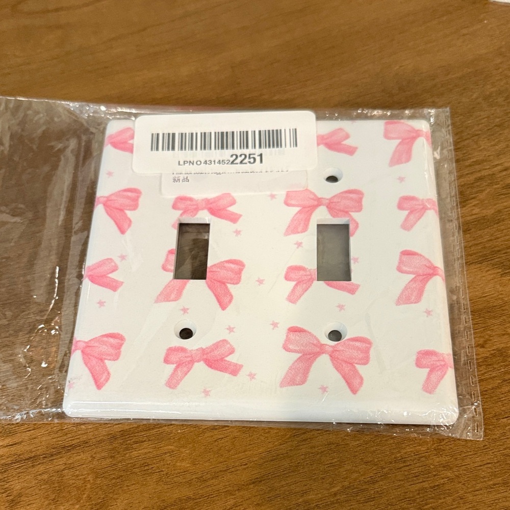 Pink Bow Light Switch Cover